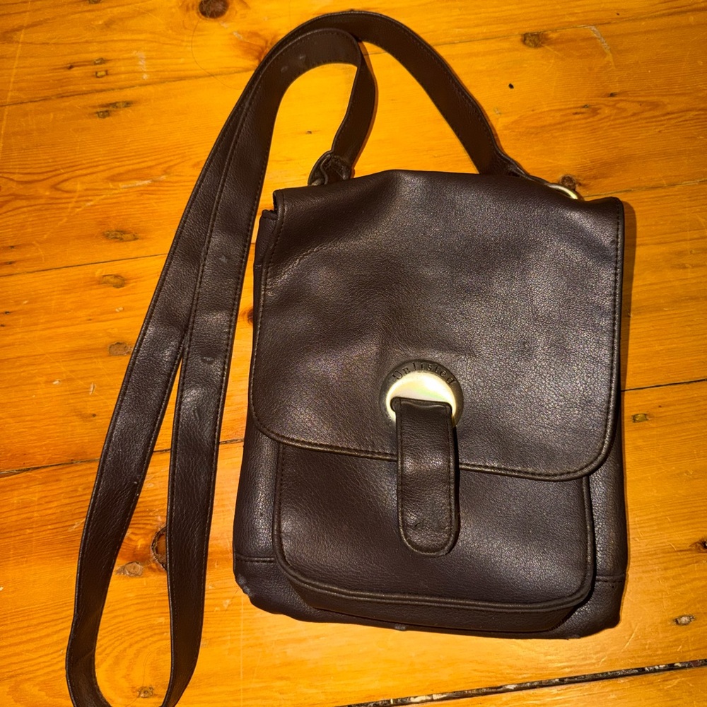 Vintage Unlisted Brown Leather Crossbody Bag
